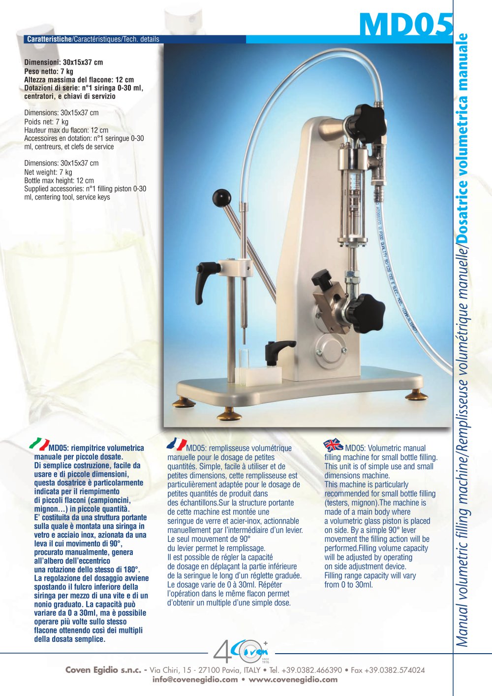 Filling machines - MD05 - COVEN EGIDIO