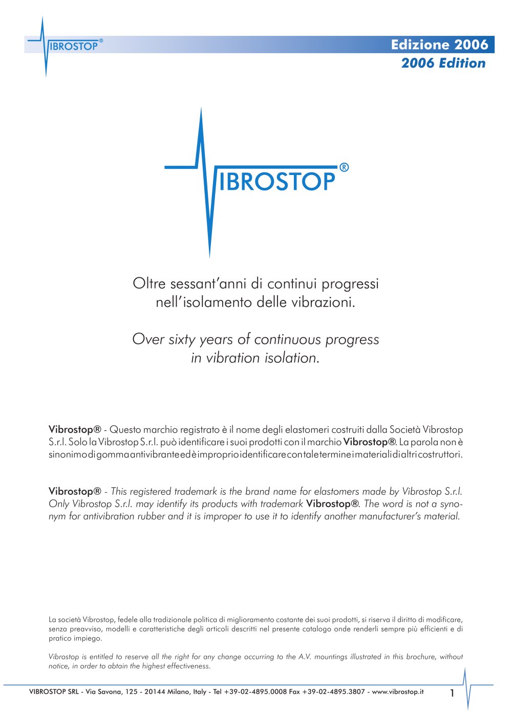 Vibrostop Antivibration Mounts 2006 - Vibrostop