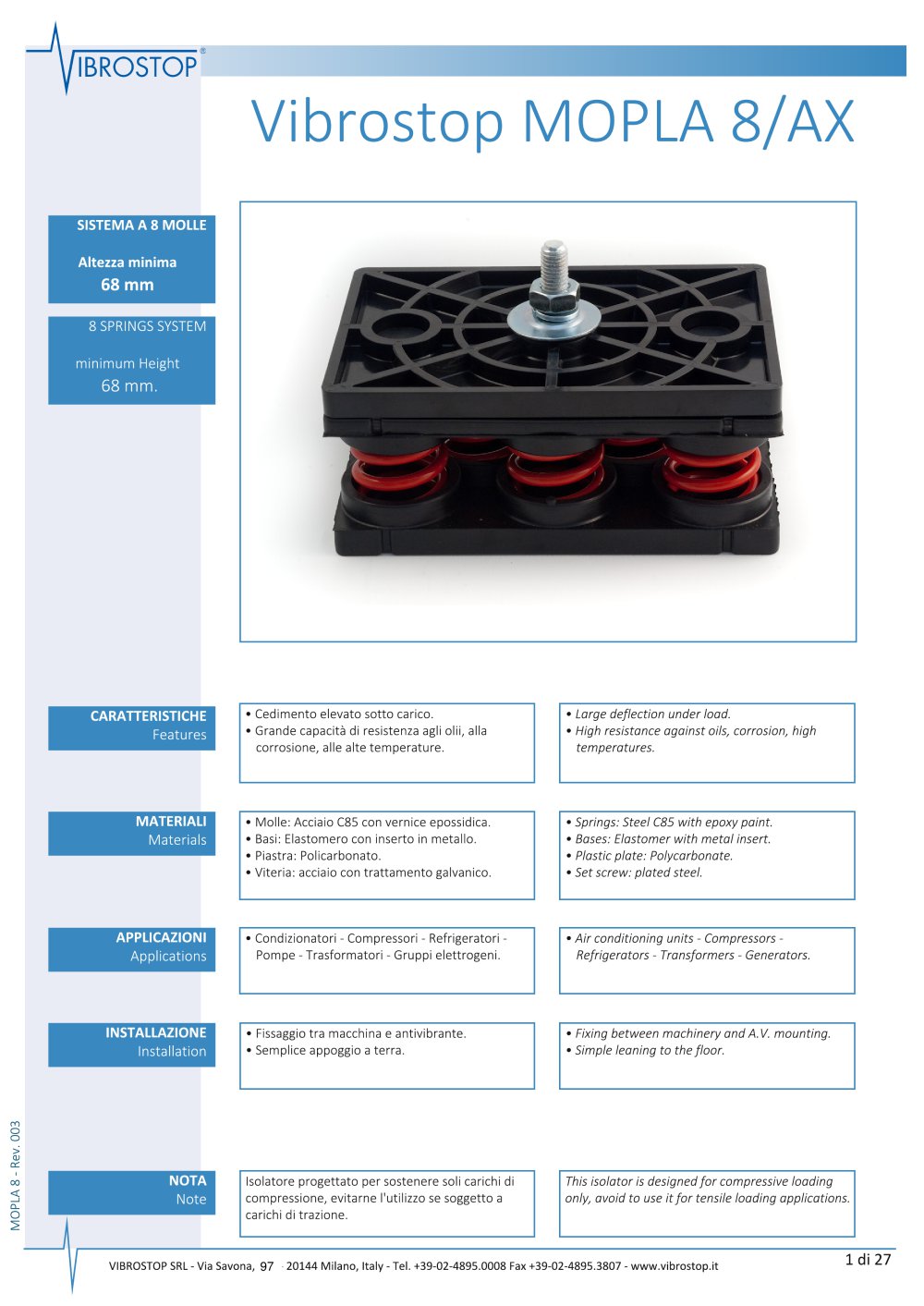 Vibrostop MOPLA 8 - Vibrostop
