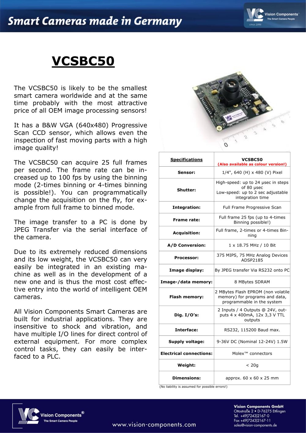 Vision Components - 145157, 5171, 160780