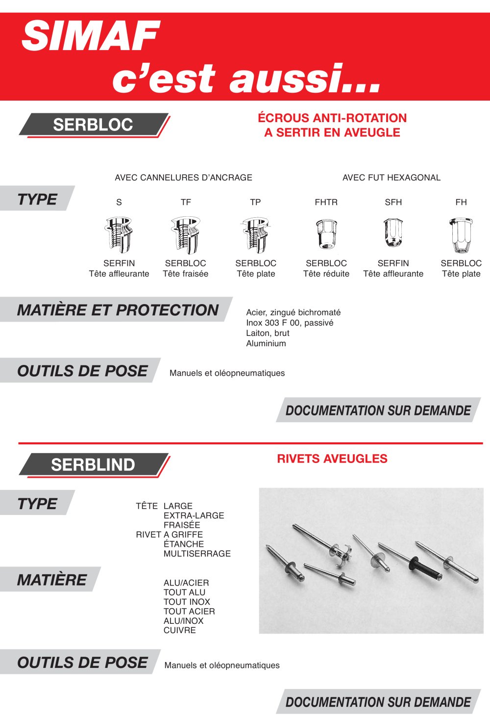 Notice for self clinching nuts Simaf 2006 - SIMAF