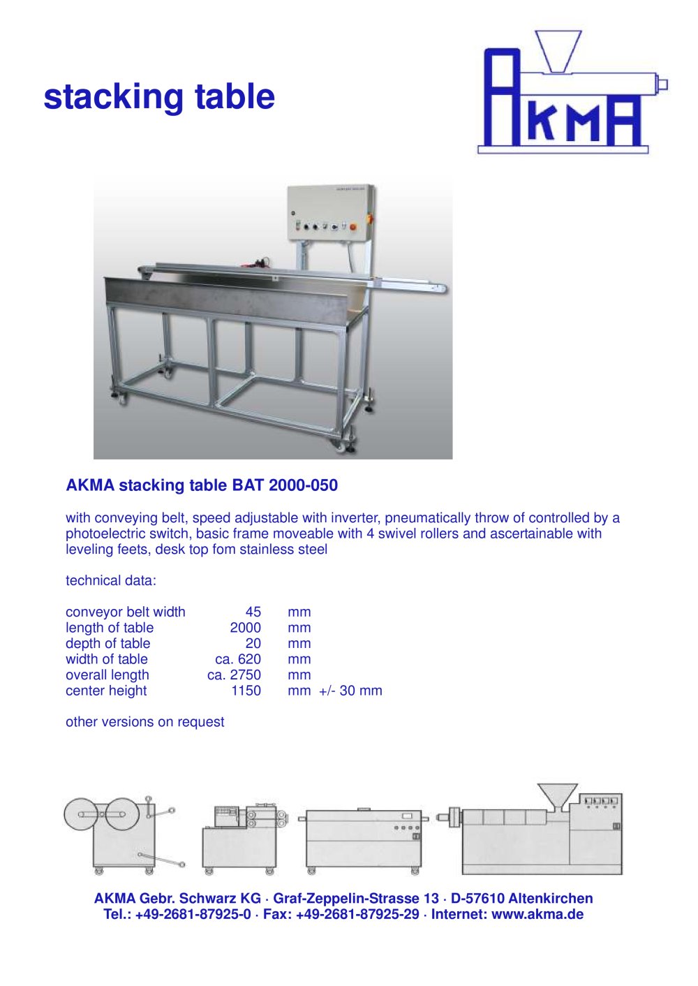 Stacking table BAT 2000-050 - AKMA Gebr. Schwarz KG