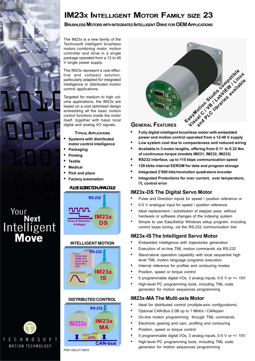 IM23X INTELLIGENT MOTOR FAMILY SIZE 23 - Technosoft