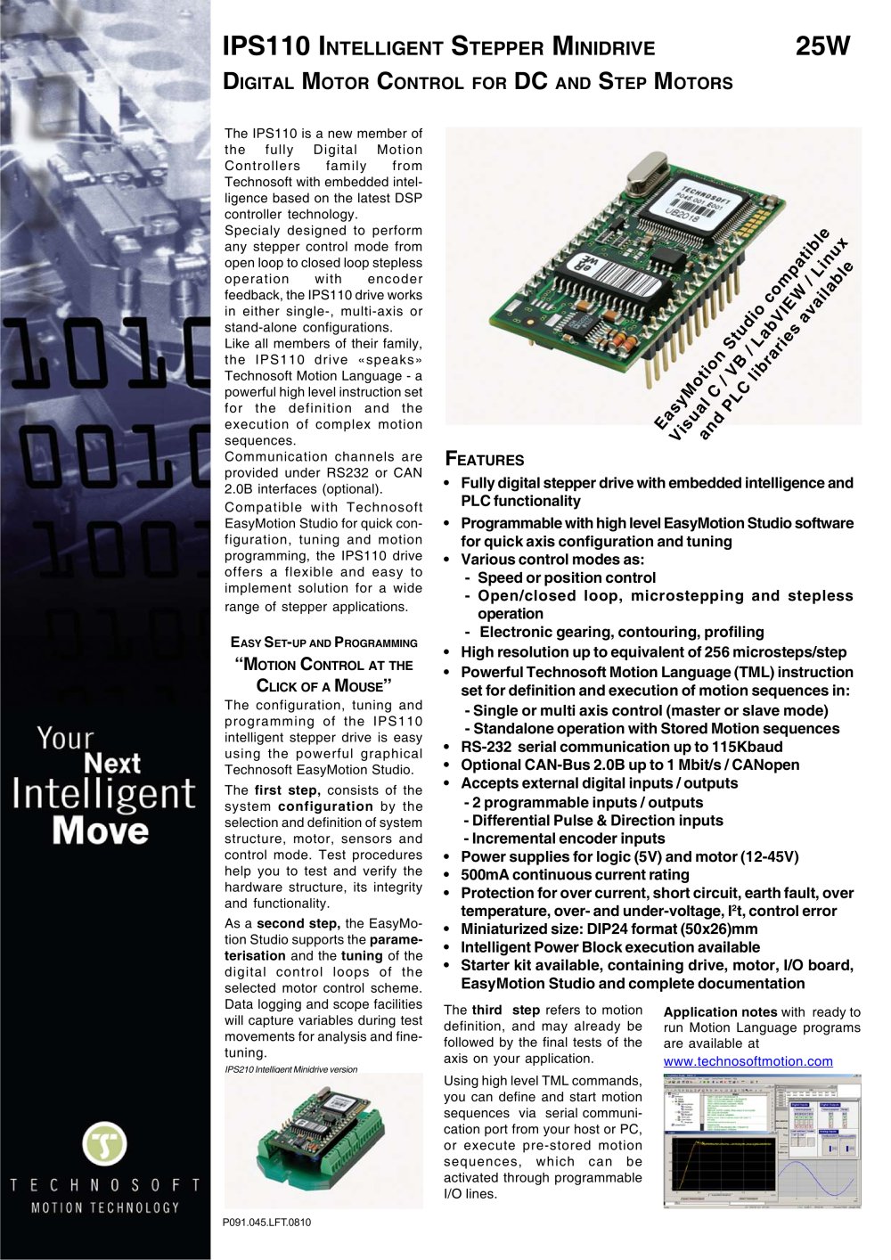 IPS110 INTELLIGENT STEPPER MINIDRIVE - Technosoft