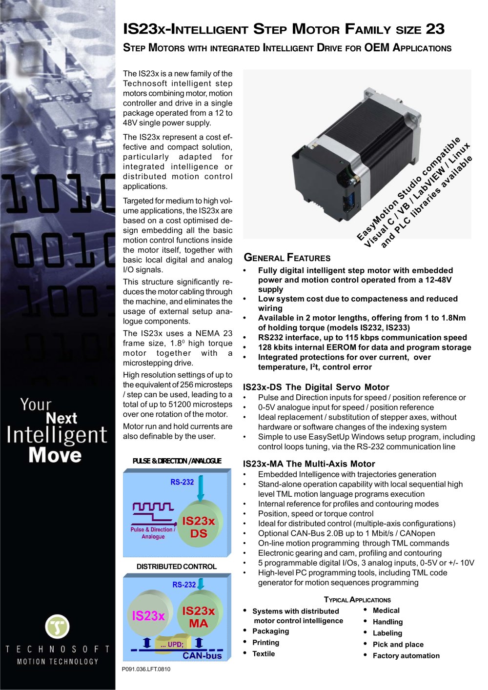 IS23X-INTELLIGENT STEP MOTOR FAMILY SIZE 23 - Technosoft