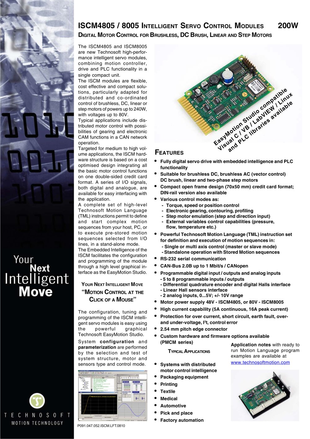 ISCM4805 / 8005 INTELLIGENT SERVO CONTROL MODULES - Technosoft