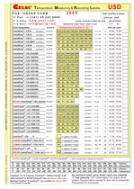 CELSISTRIP� available temperature combinations and arrangements / USD prices