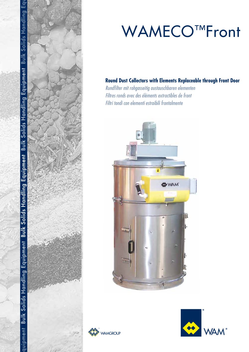 Round Dust Collectors with Elements Replaceable Through door WAMECO  TM FRONT Brochure - WAMGROUP S.p.A