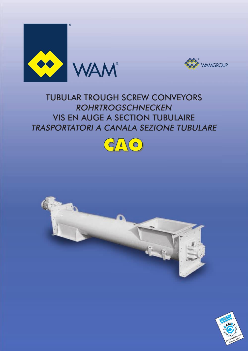 Tubular Trough Screw Conveyors CAO  Brochure - WAMGROUP S.p.A