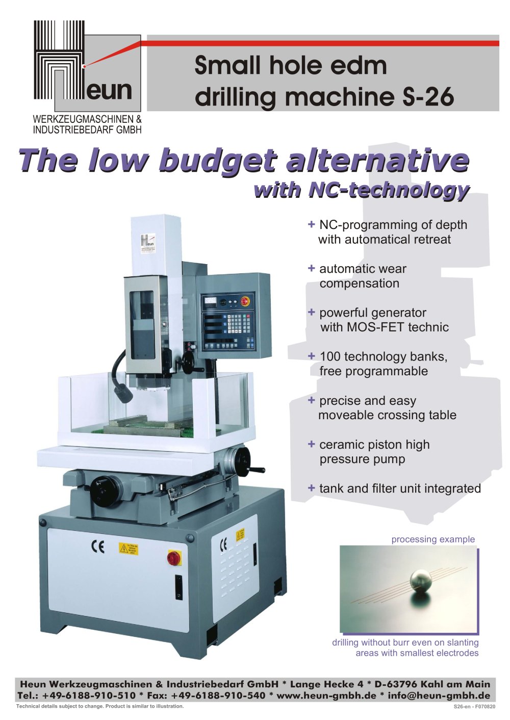 Start hole EDM drilling machine S-26 - Heun