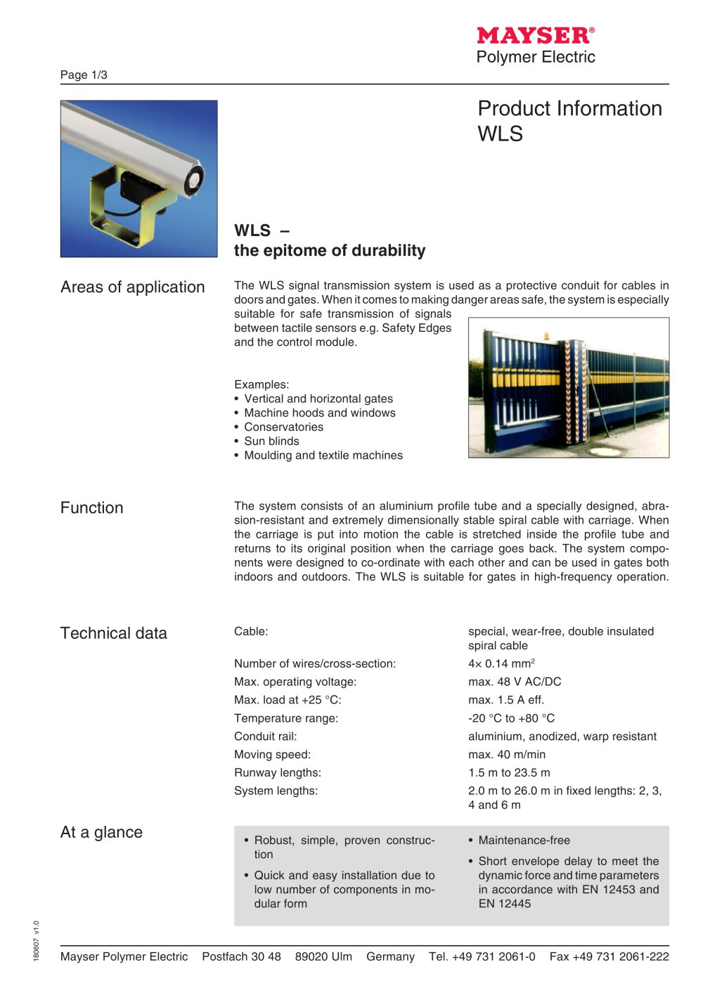 Transmission Systems WLS - Mayser GmbH & Co. KG