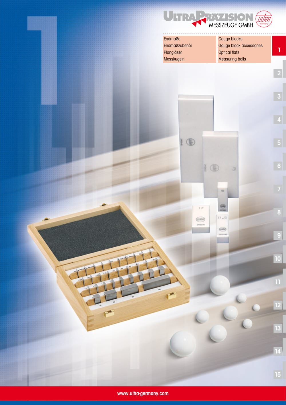 Gauge blocks  Gauge block accessories  Optical flats  Measuring balls - ULTRA PR&Auml;ZISION MESSZEUGE