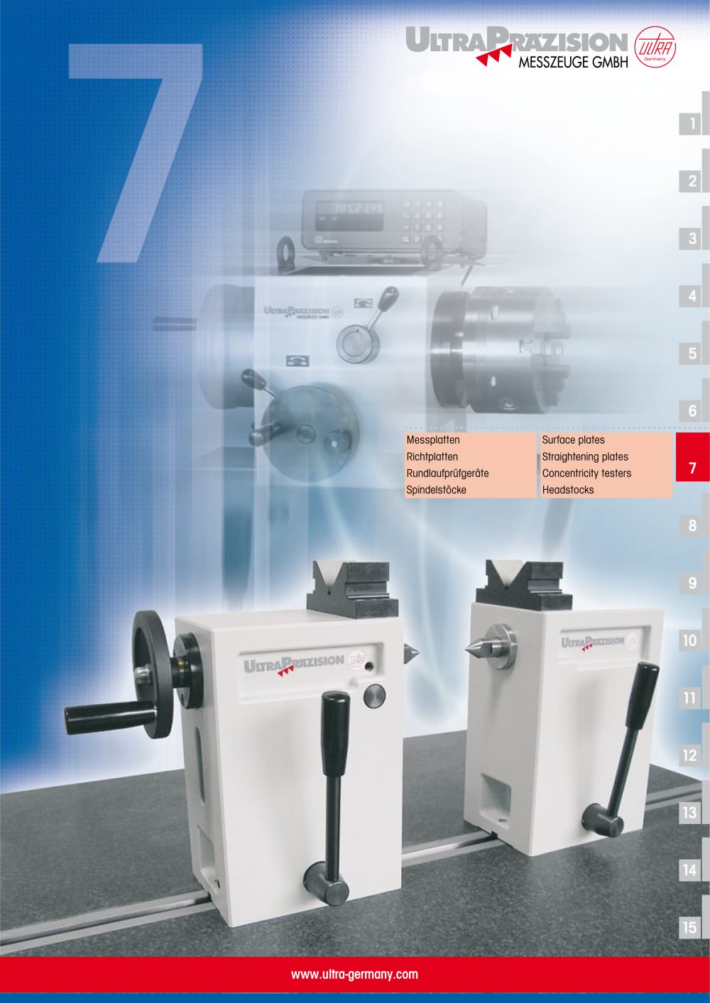Surface plates  Straightening plates  Concentricity testers  Headstocks - ULTRA PR&Auml;ZISION MESSZEUGE