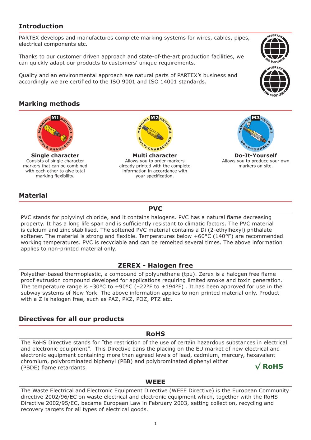 Product overview - Partex Marking Systems