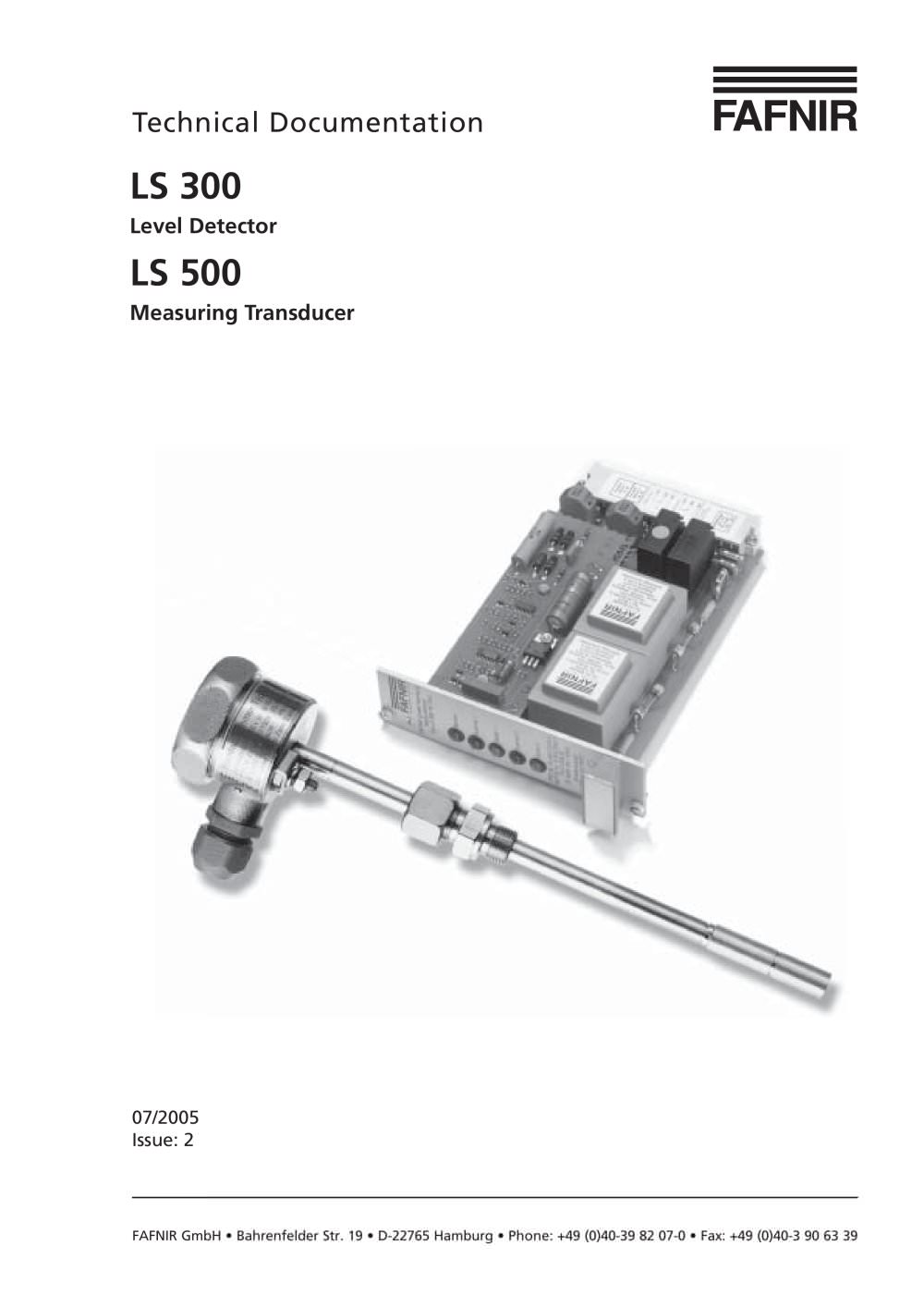 LS 300 Level Detector - LS 500 Measuring Transducer - FAFNIR