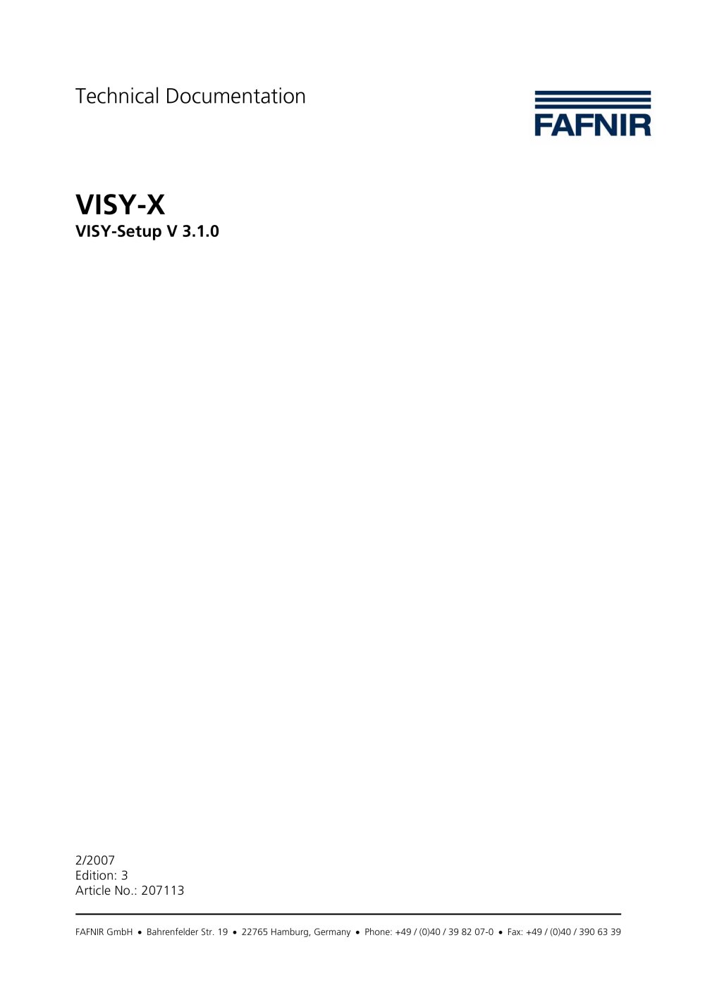 VISY-Setup V 3.1.0 - FAFNIR