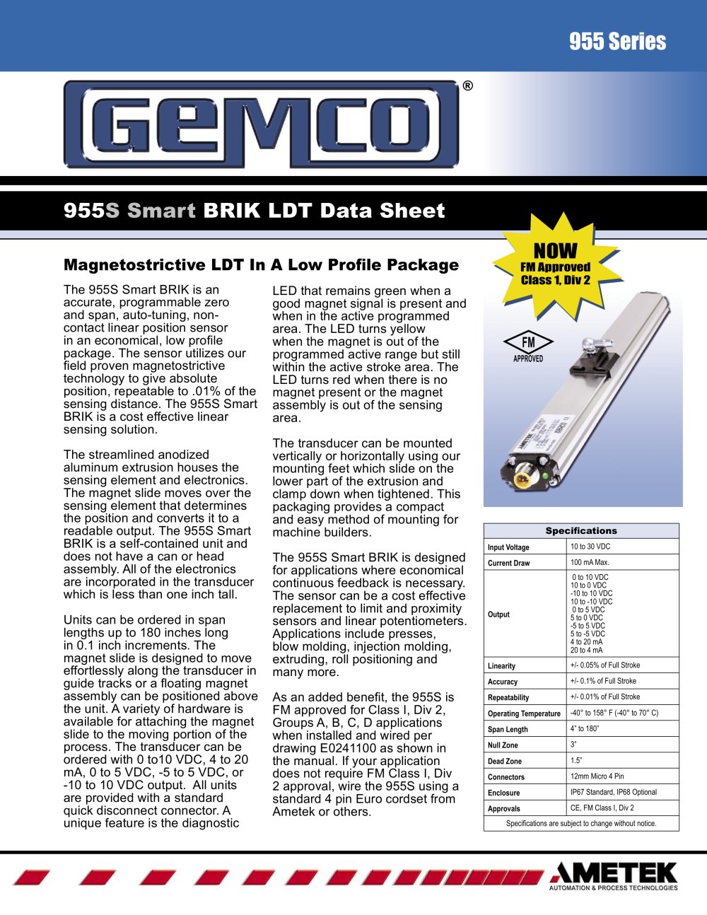 955S Smart BRIK - AMETEK Automation & Process