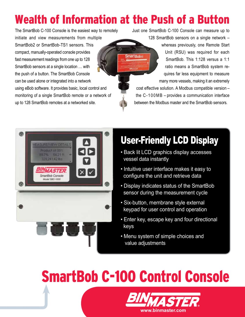 BinMaster SmartBob C-100 Control Console Brochure - BinMaster