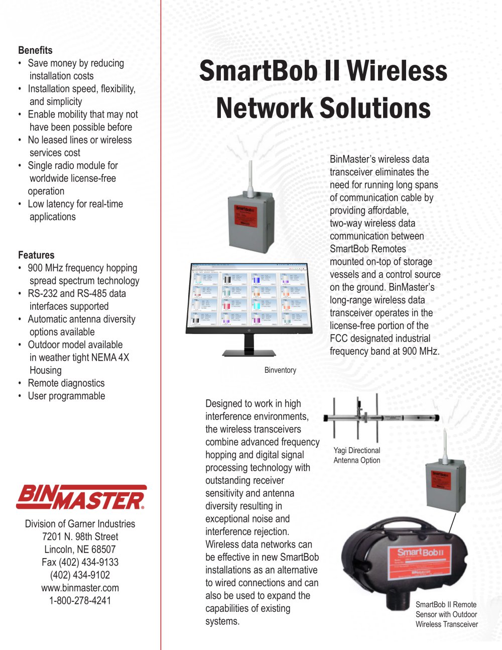 BinMaster SmartBob Wireless Transceiver Brochure - BinMaster