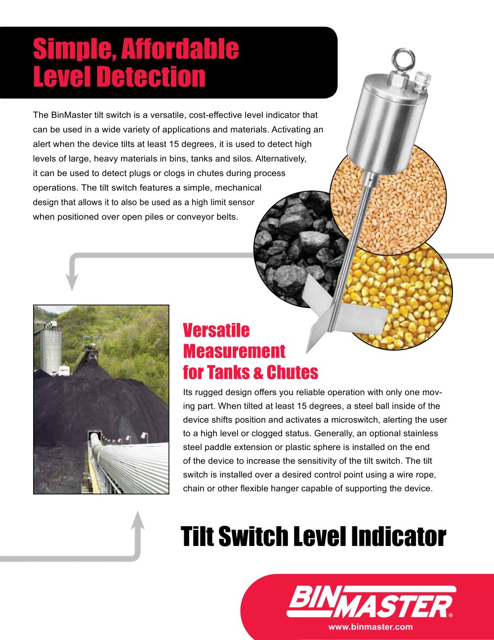 BinMaster Tilt Switch Brochure - BinMaster