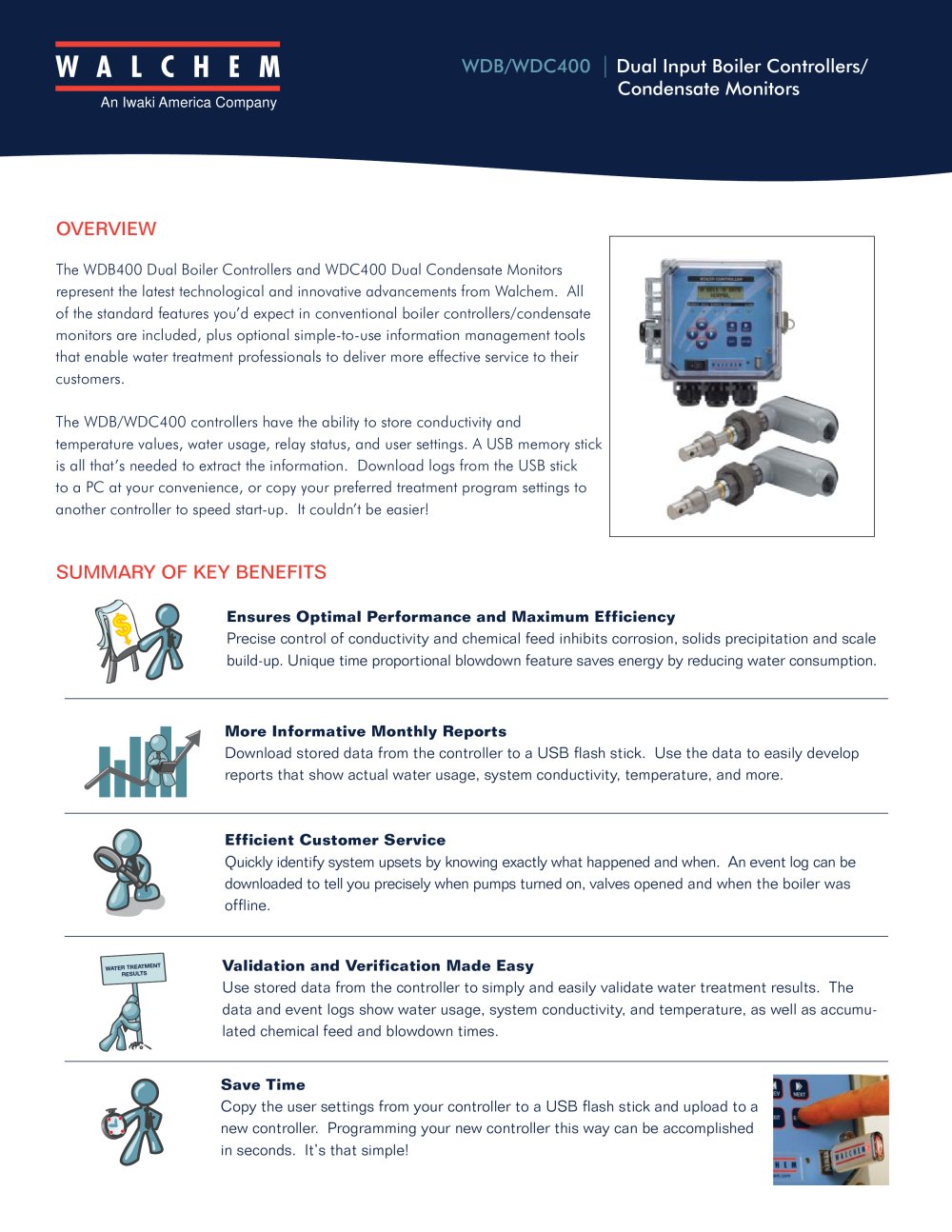 WDB/WDC400 | Dual Input Boiler Controllers/ Condensate Monitors - Walchem
