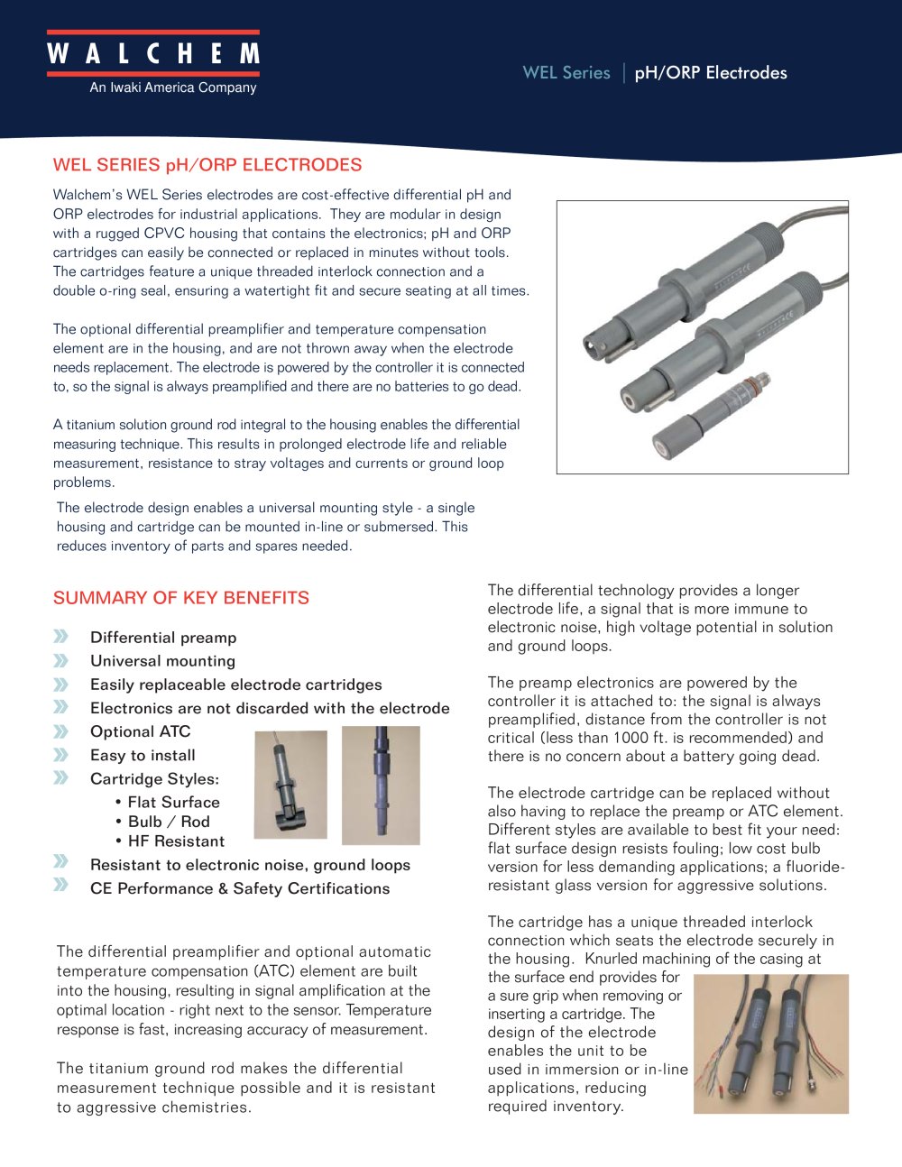 WEL Series | pH/ORP Electrodes - Walchem