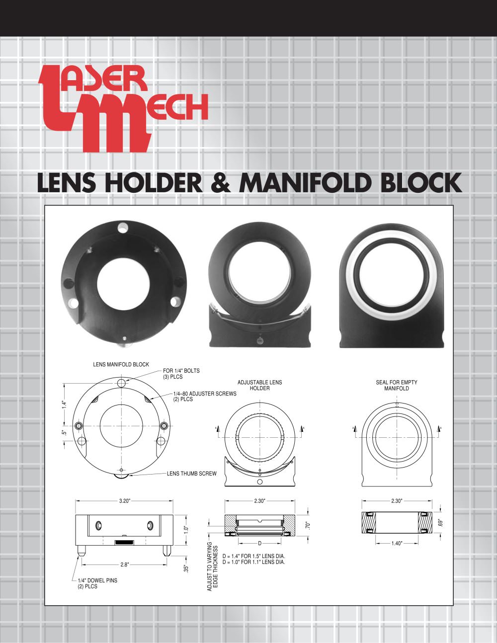 Lens Holder and Manifold Block - Laser Mechanisms