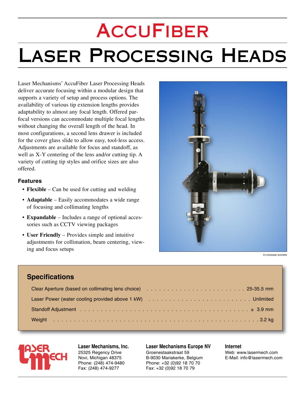 Welding Heads - Laser Mechanisms