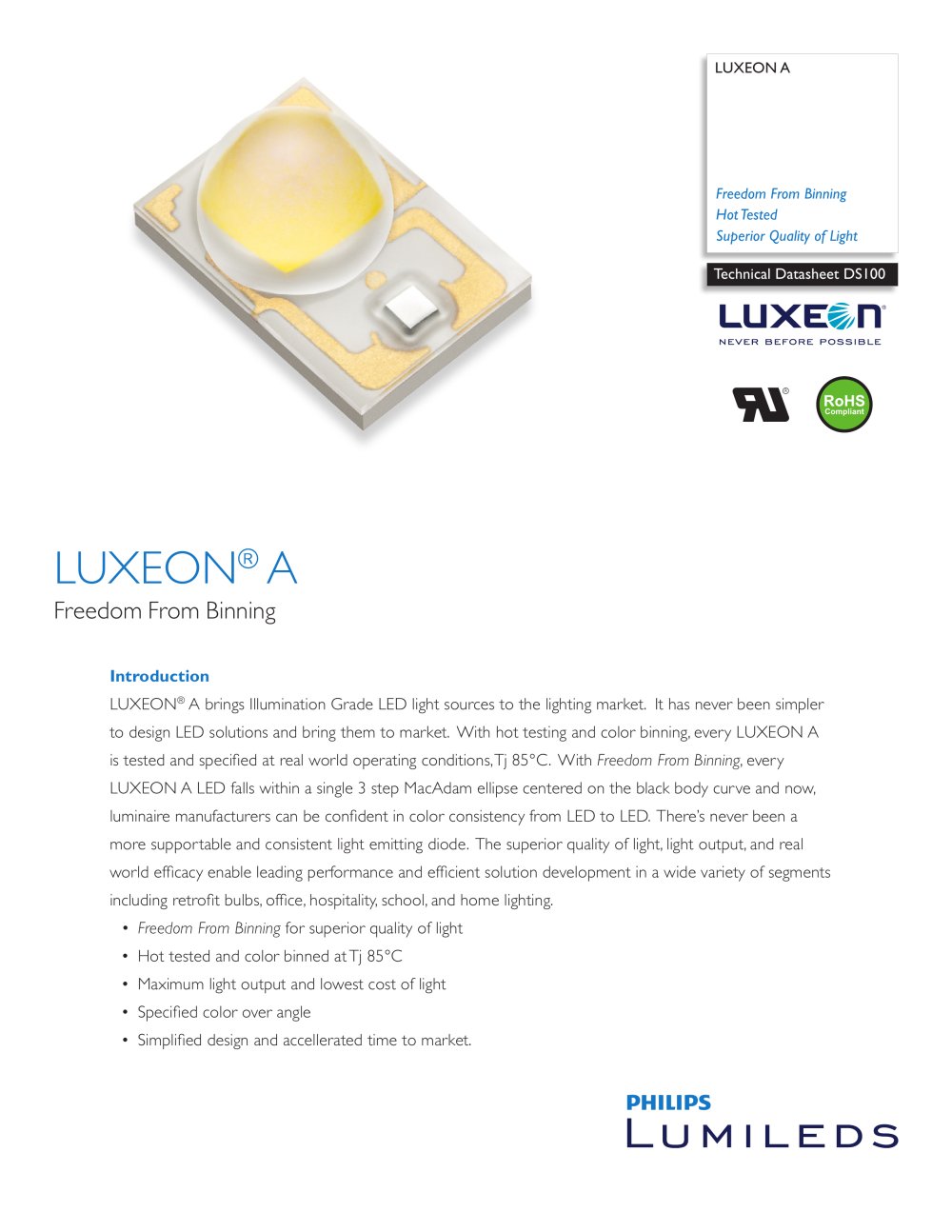 LUXEON A Datasheet - Philips Lumileds Lighting Company