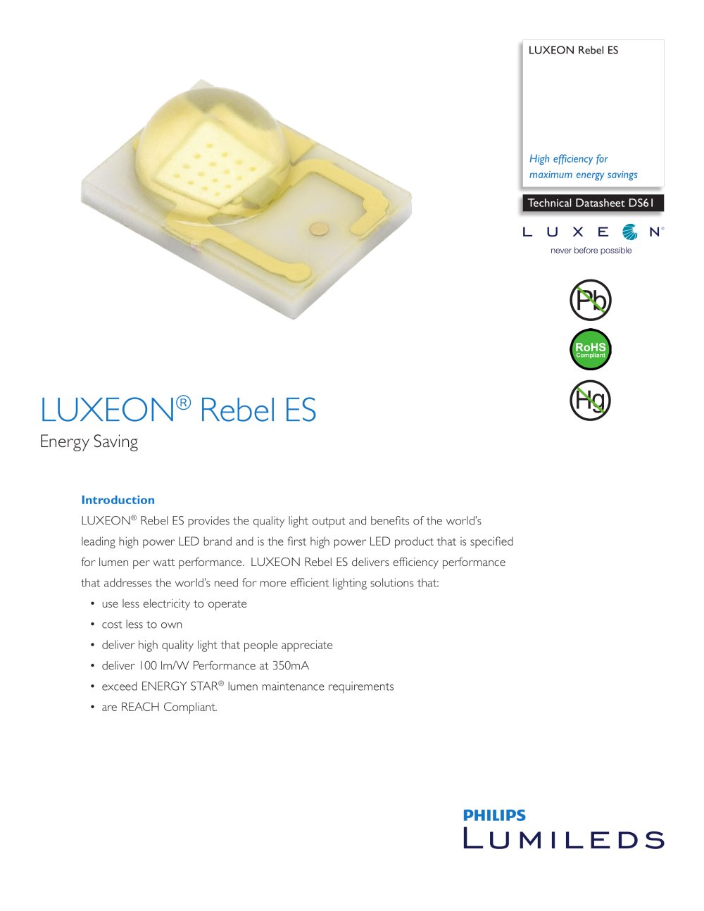 LUXEON&reg; Rebel ES - Philips Lumileds Lighting Company