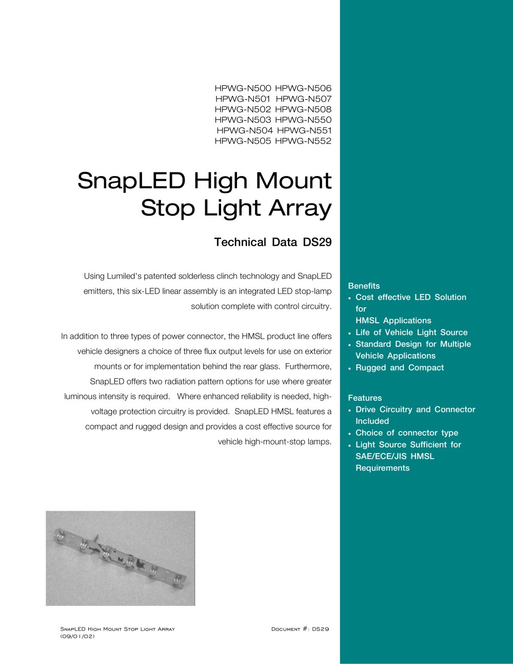 SnapLED High Mount Stop Light Array - Philips Lumileds Lighting Company