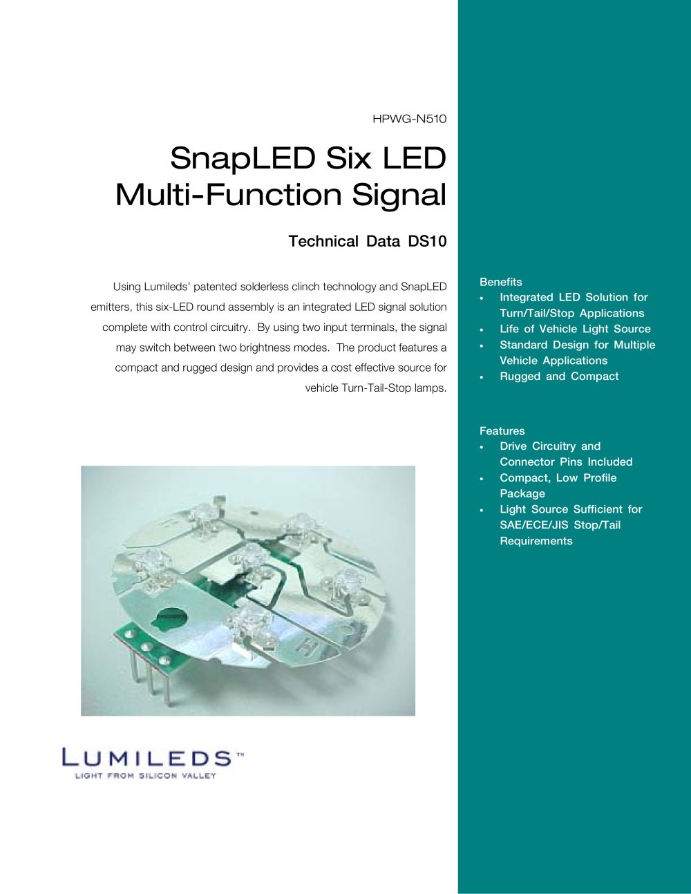 SnapLED Six LED Multi-Function Signal - Philips Lumileds Lighting Company