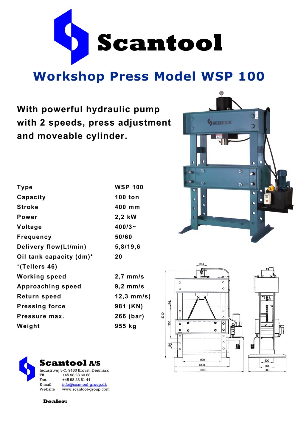 Workshop Press Model WSP 100 - Scantool Group