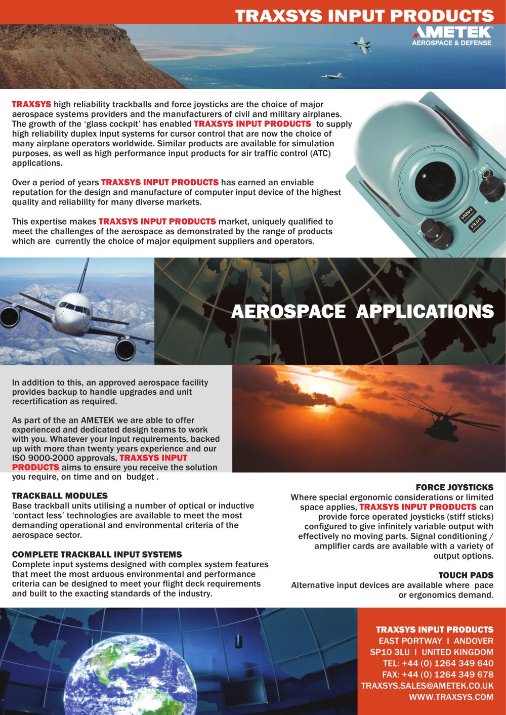Aerospace Applications - Traxsys Input Products