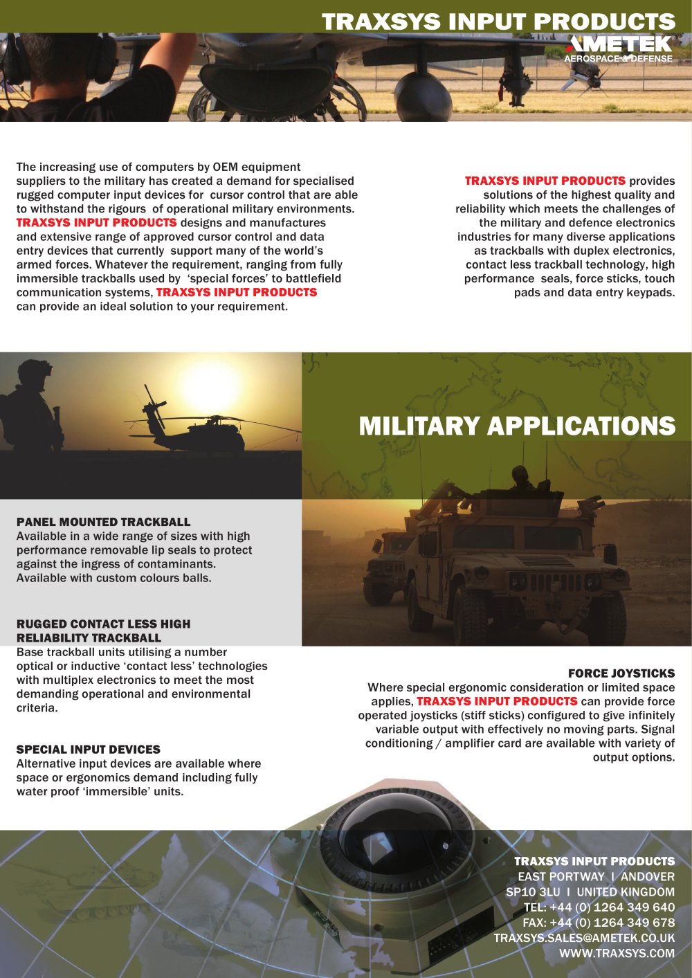 Military Applications - Traxsys Input Products