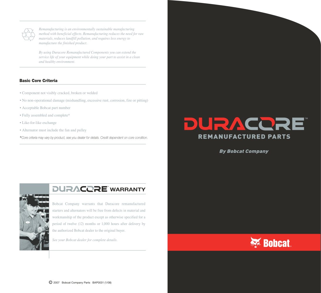 Duracore Electrical Brochure - BOBCAT