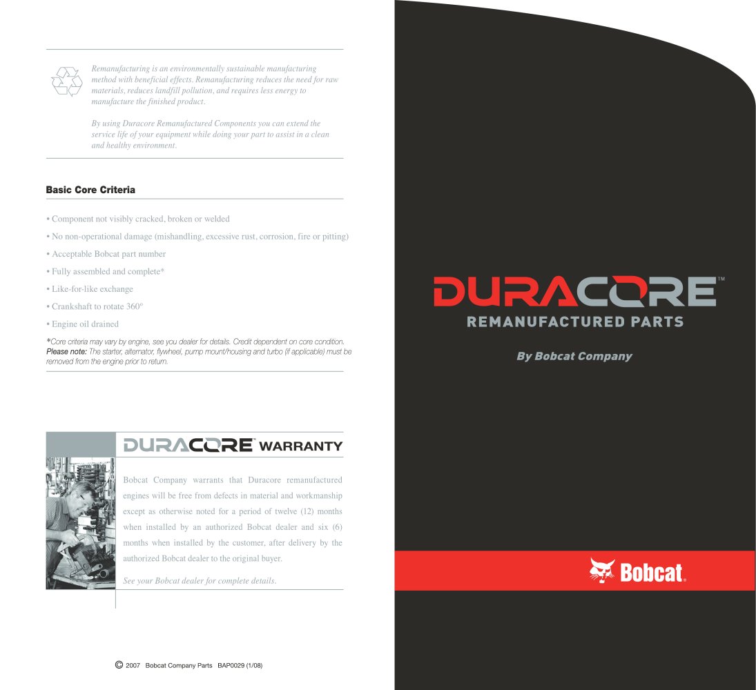 Duracore Engine Brochure - BOBCAT