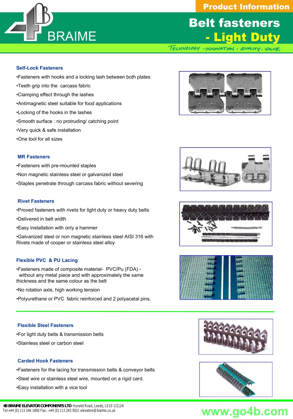 4B Braime Elevator Components - 90533, 42924, 40253, 5551, 14476