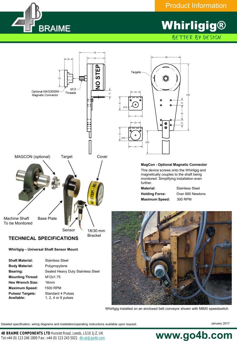 4B Braime Elevator Components - 91124, 68391, 14158, 344419, 93290
