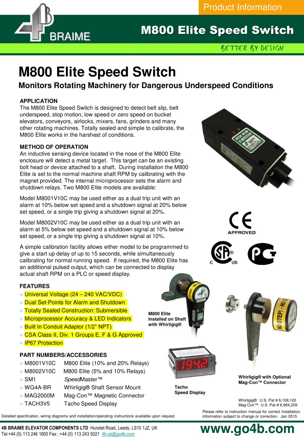 M800 Speedswitch - underspeed motion monitor - 1 / 2 Pages