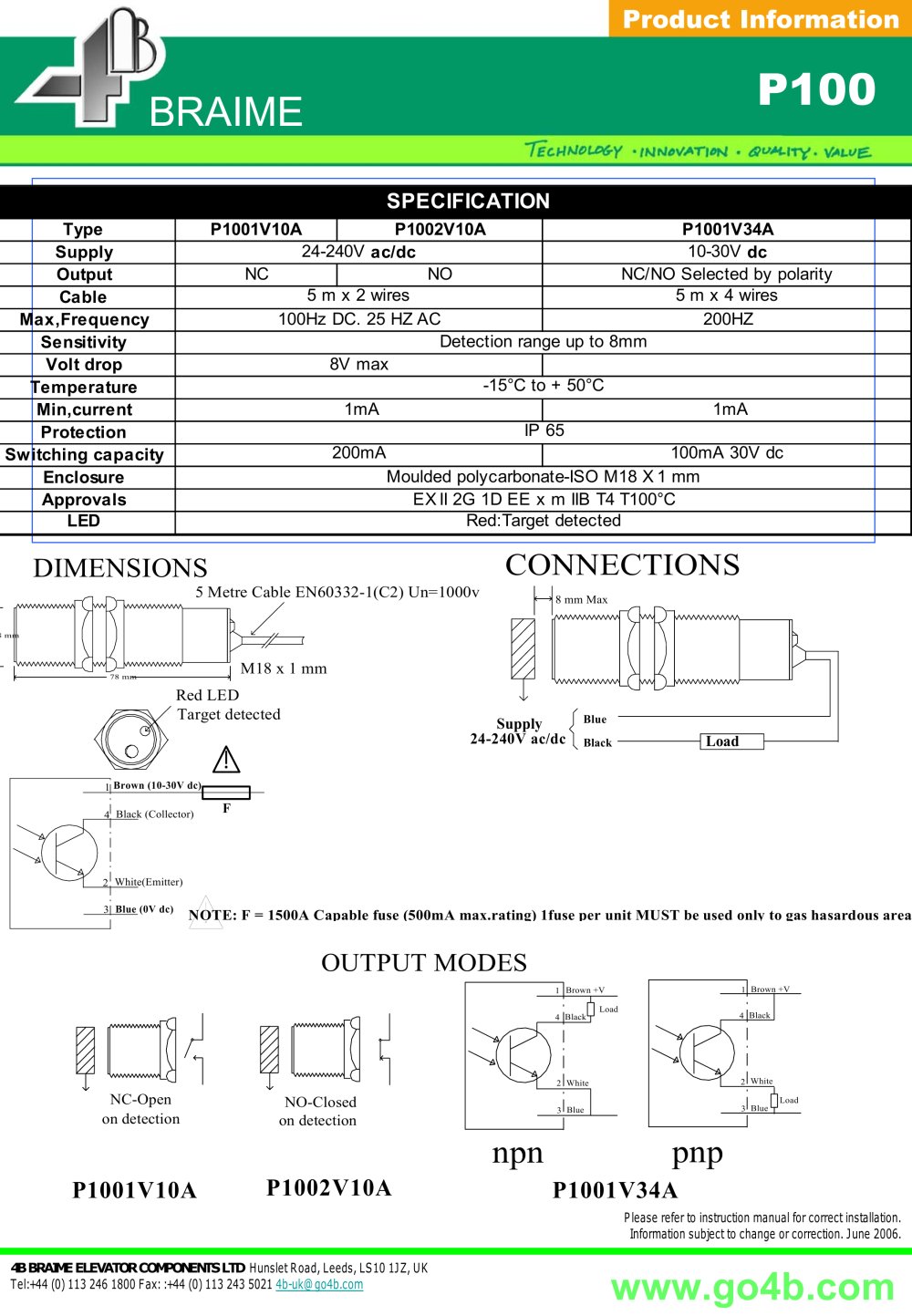 4B Braime Elevator Components - 14568