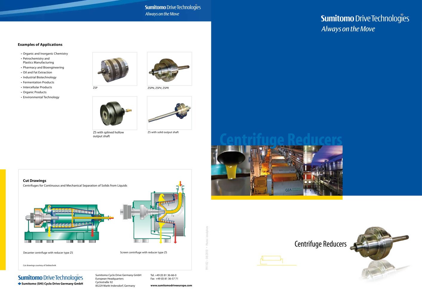 Centrifuge reducers - SUMITOMO (SHI) Cyclo Drive Germany GmbH
