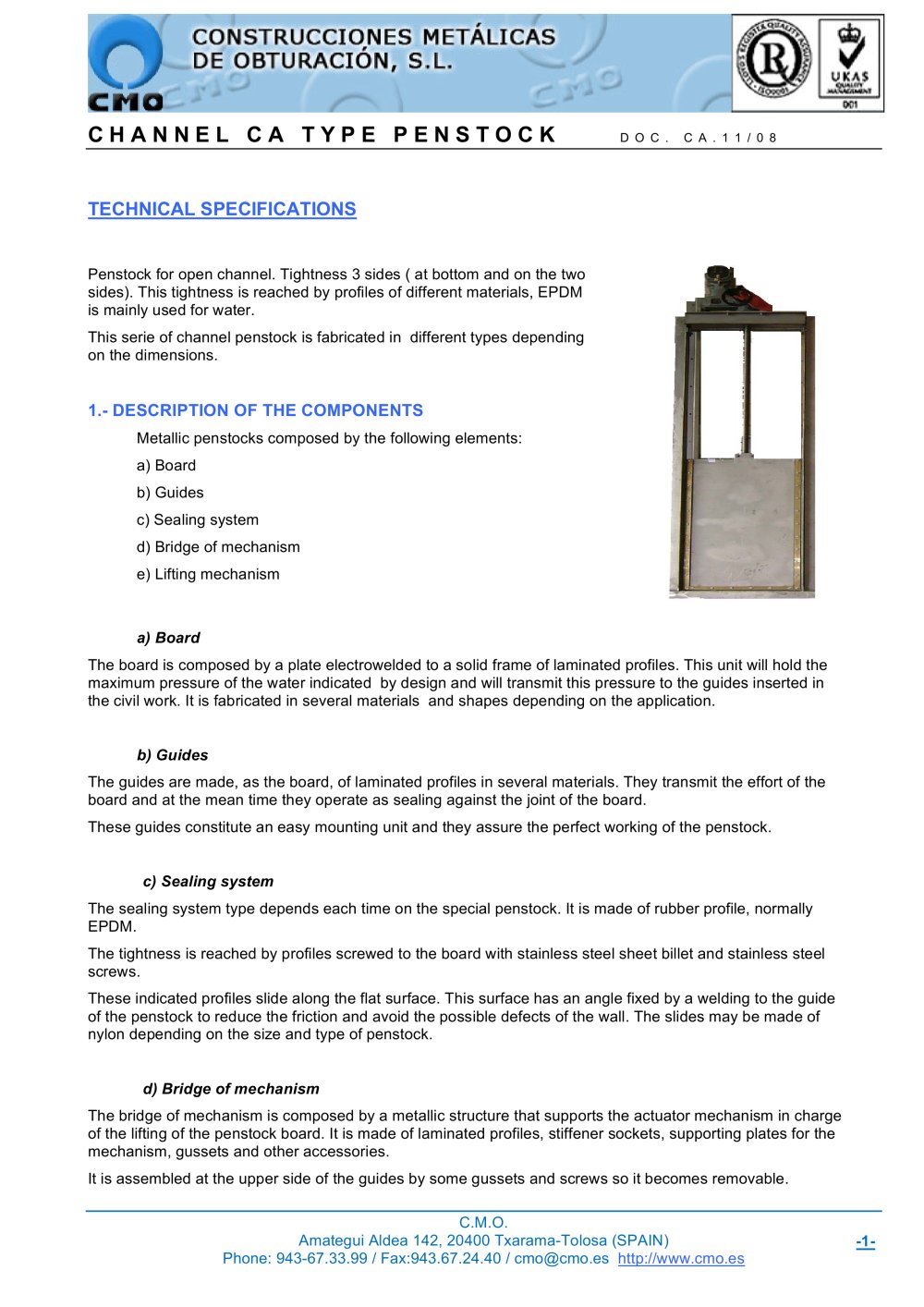 CA Series - Channel gate valve - C.M.O.