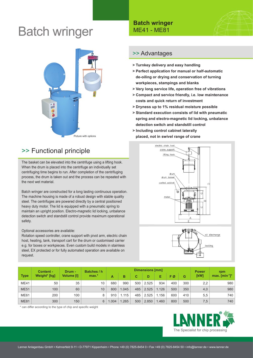 ME loading centrifuge - Lanner Anlagenbau
