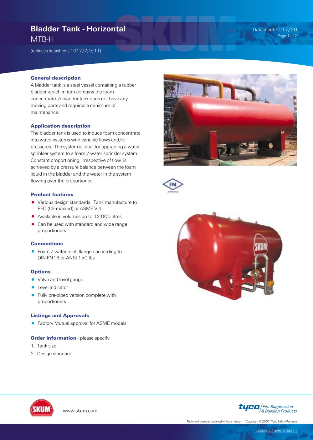 Bladder Tank - Horizontal - SKUM