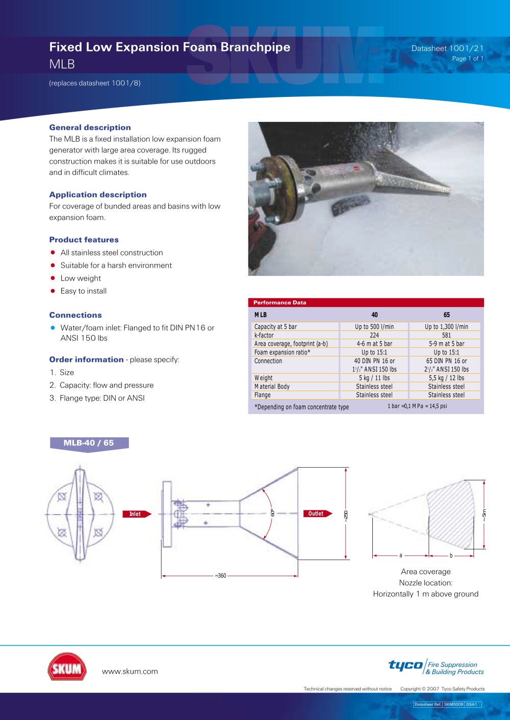 Fixed Low Expansion Foam Branchpipe - SKUM