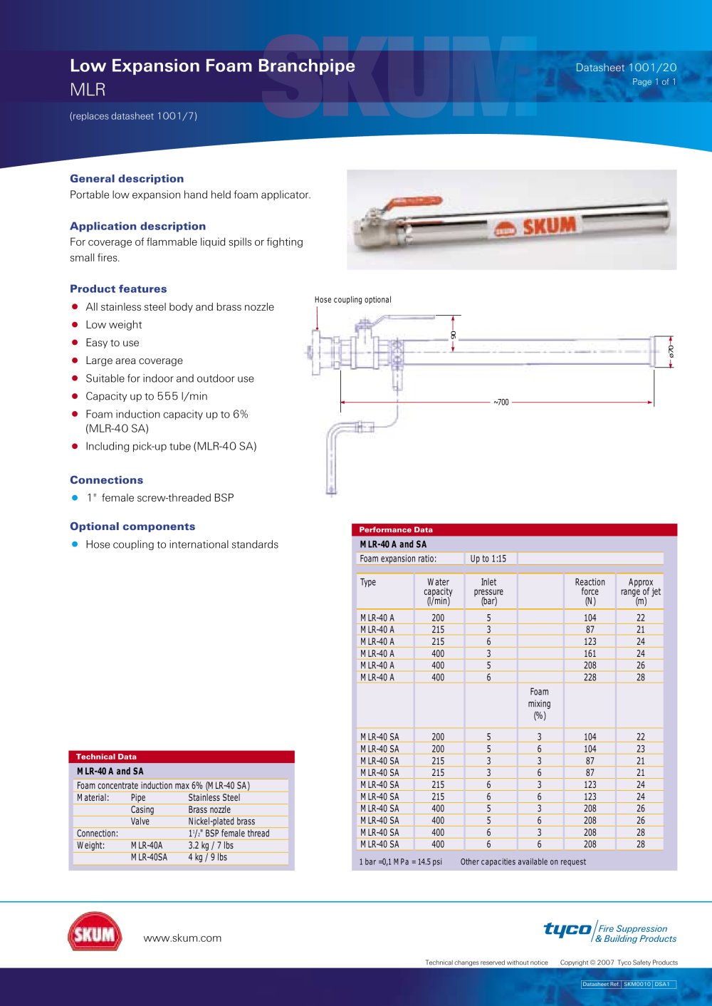 Low Expansion Foam Branchpipe - SKUM