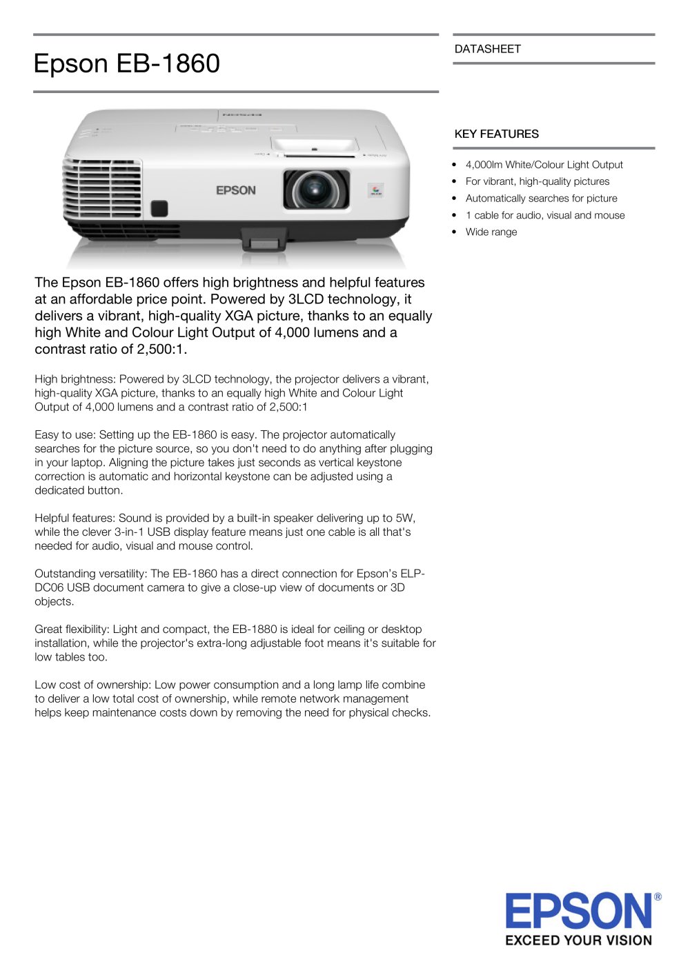 Epson EB-1860 - EPSON Europe