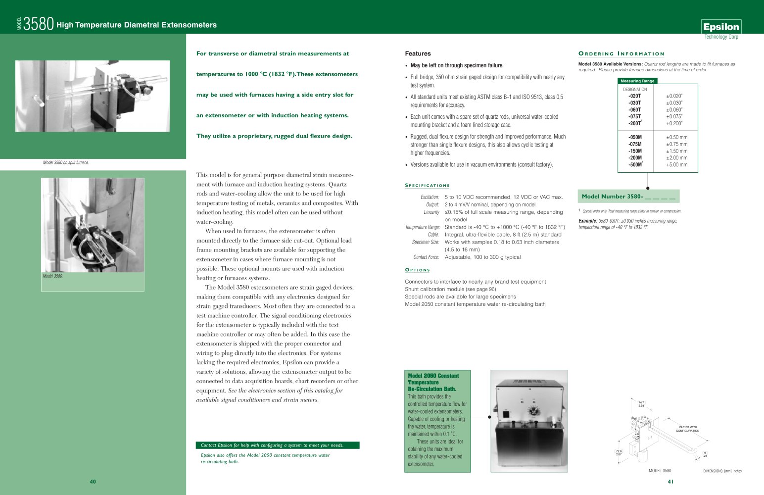 Model 3580 Diametral High Temperature Extensometers - Epsilon Technology