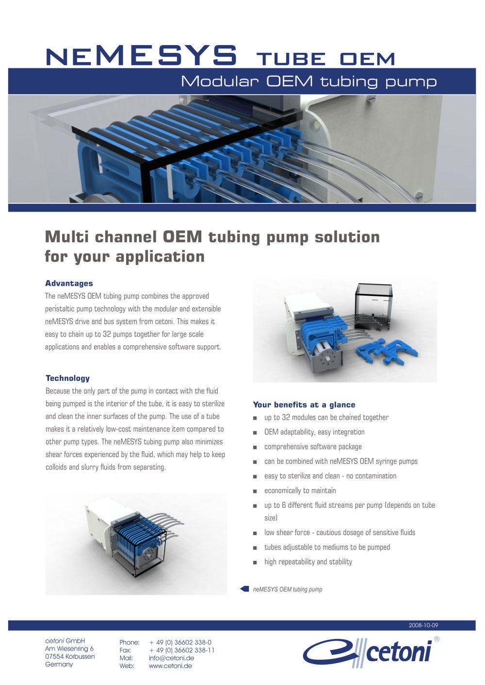 Modular OEM tubing pump - cetoni